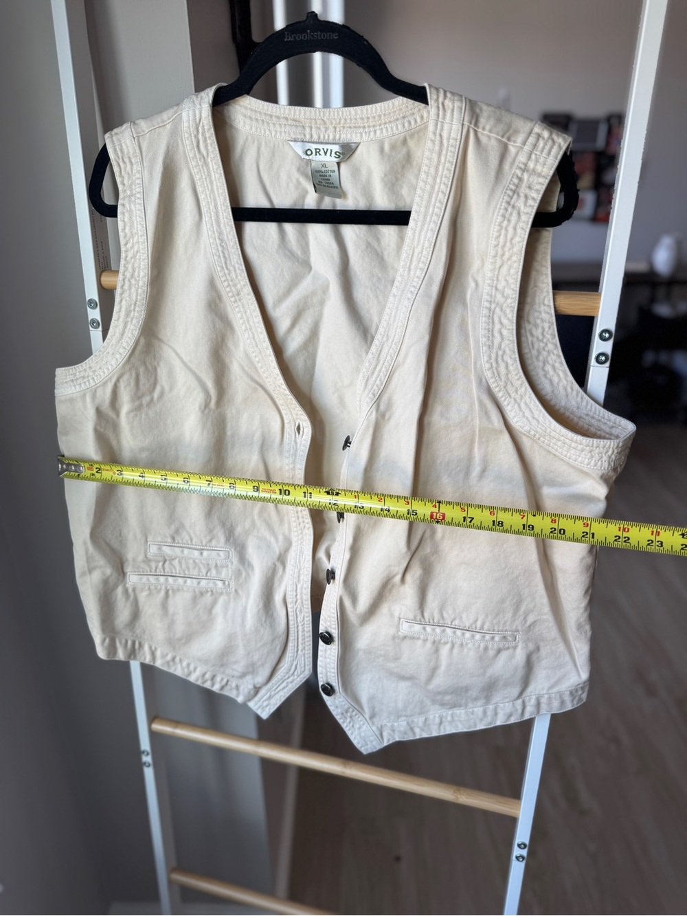 ✨VINTAGE ✨ Orvis Women’s White Canvas Fishing Vest | Size XL, Gorpcore, Buttons - Picture 6 of 7